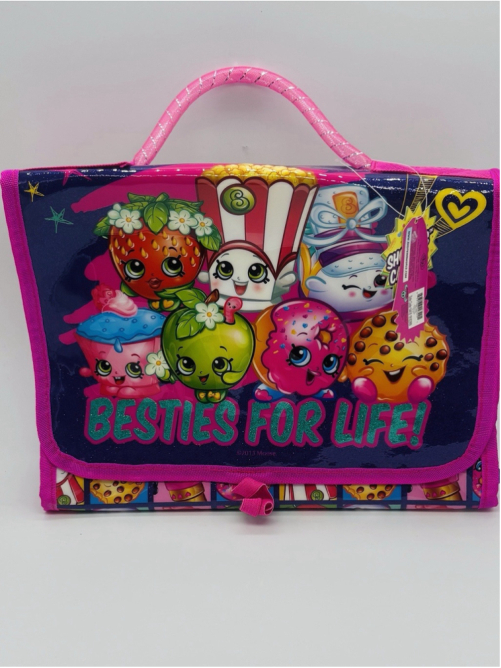 2013 Shopkins Besties For Life Carrier Bag Pink Purple Plastic Brand New